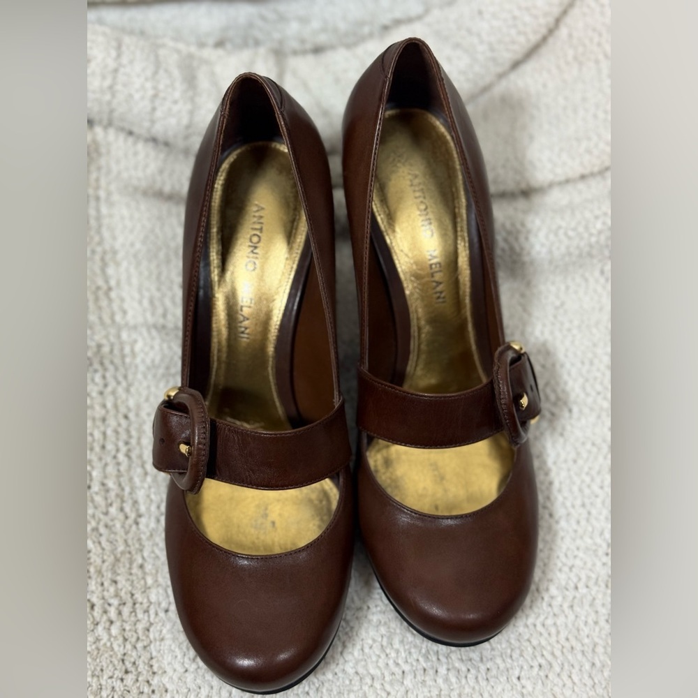 ANTONIO MELANI Chocolate Brown Heels - Picture 5 of 8
